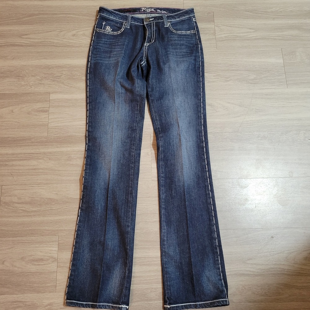 Rock 47 by Wrangler Women Low Rise Bootcut Flare Embroidered Jeans 31x36
